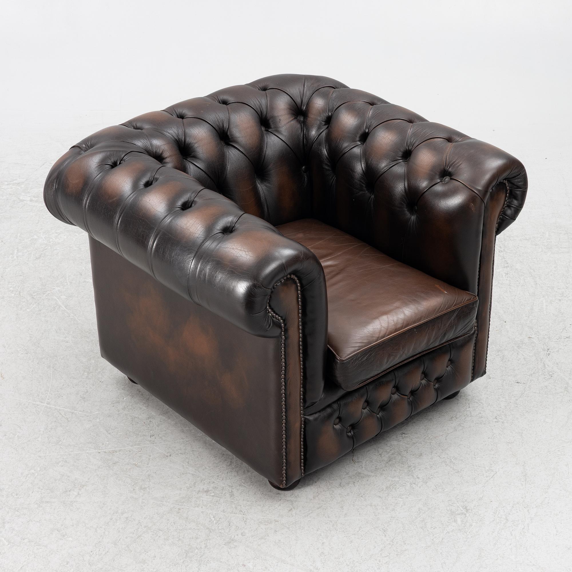 Clubfåtölj, Chesterfieldmodell, 1900-talets andra hälft.