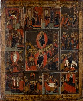 IKON, tempera på pannå, Ryssland, 1600/1700-tal.