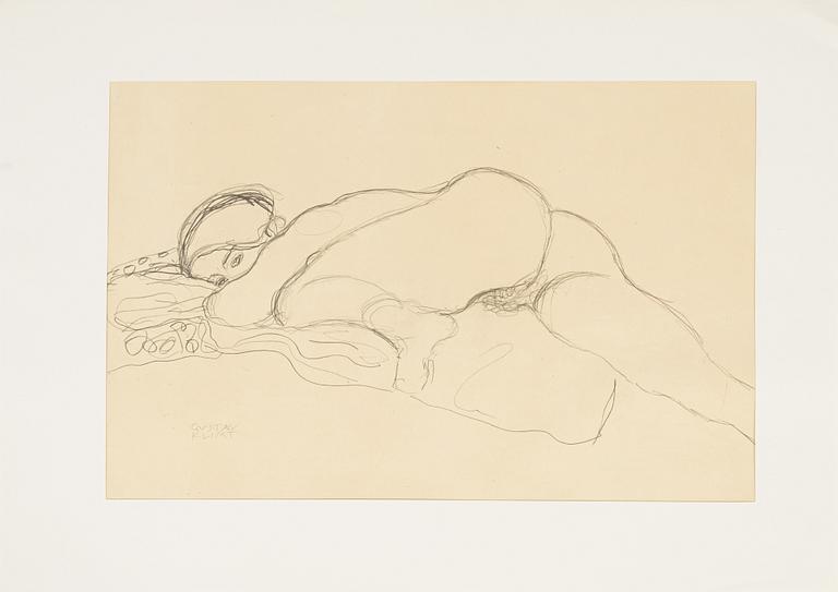 Gustav Klimt, efter, mapp Zeichnungen / Twenty-Five Drawings selected and interpreted by Alice Strobl 1964.