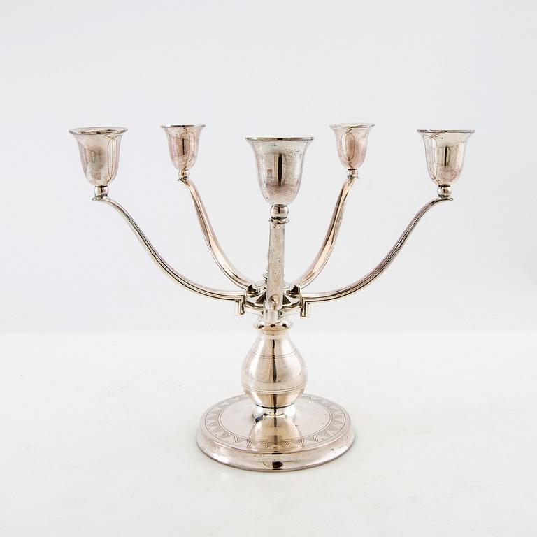 Candelabrum GAB silver-plated, mid-20th century.