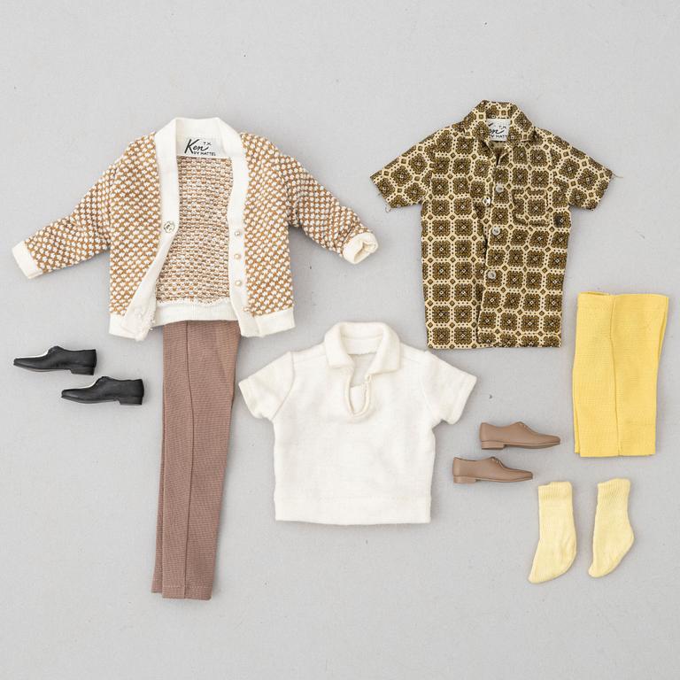 Barbie dolls, 3 dolls with clothes and accessories, 1962-63.