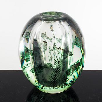 A Fishgraal vase by Edward Hald for Orrefors 1955.