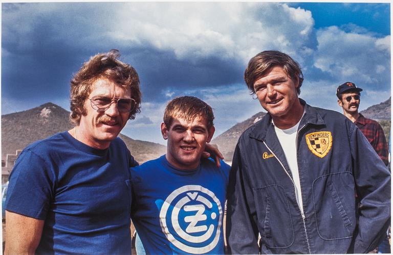 Kenneth Olausson, "Steve McQueen, Bud Ekins, and Joël Robert in the Westlake Desert 1969".