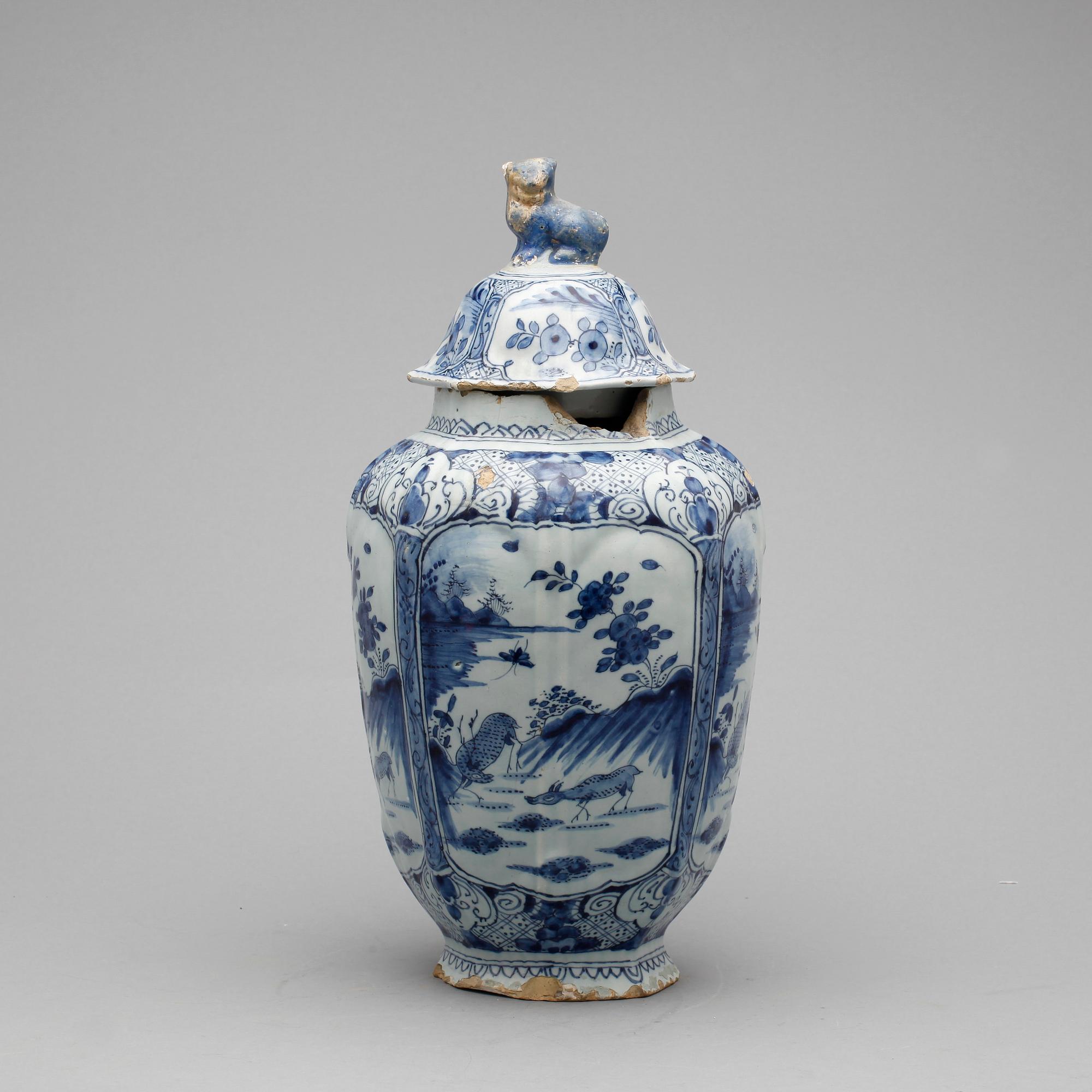 LOCKURNA, fajans, Delft, 1700-tal.