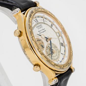 SEIKO, World Timer, chronograph, wristwatch, 39,5 mm.