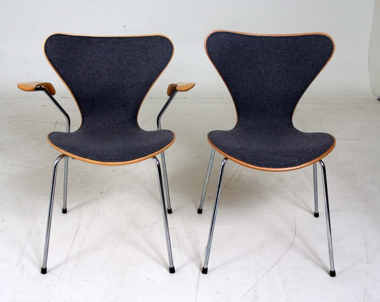 STOL samt KARMSTOL, "sjuan", Arne Jacobsen, Fritz Hansen.