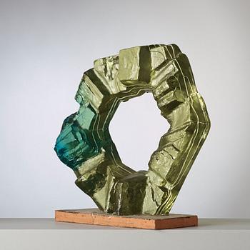 An Edvin Öhrström 'Korona' cast glass sculpture, Lindshammar, Sweden.