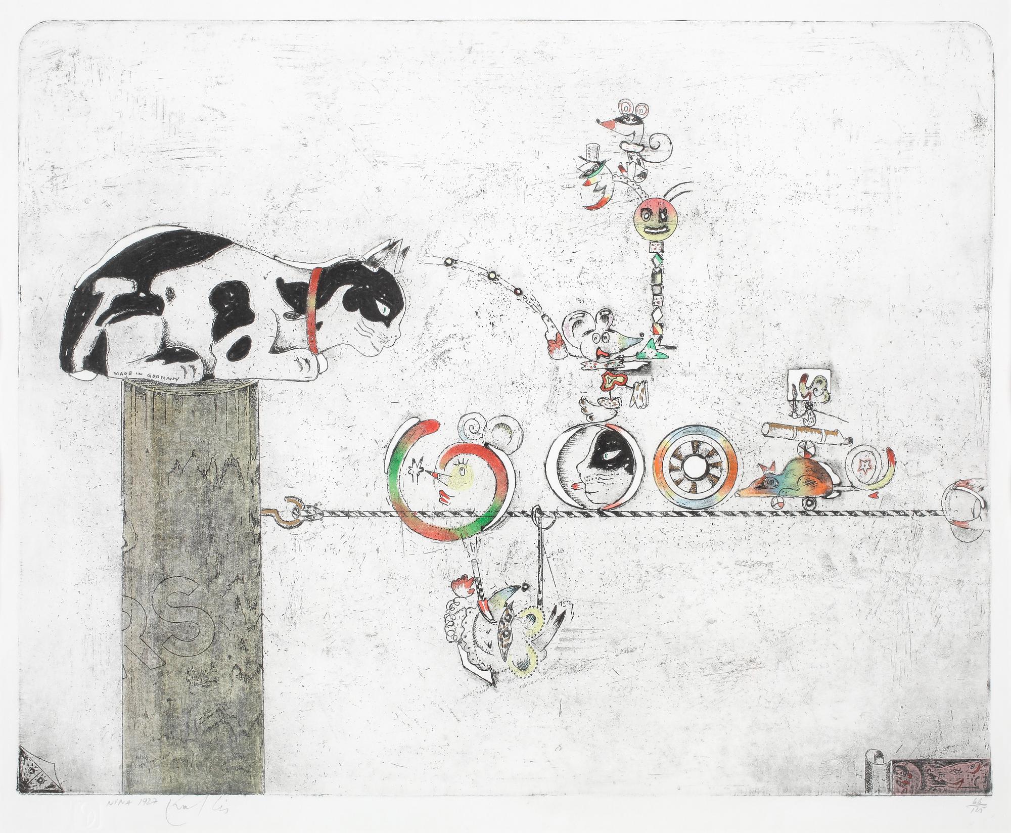 JORGO KRALLIS, kolorerad etsning, signerad och numrerad 66/125.
Beskrivni.