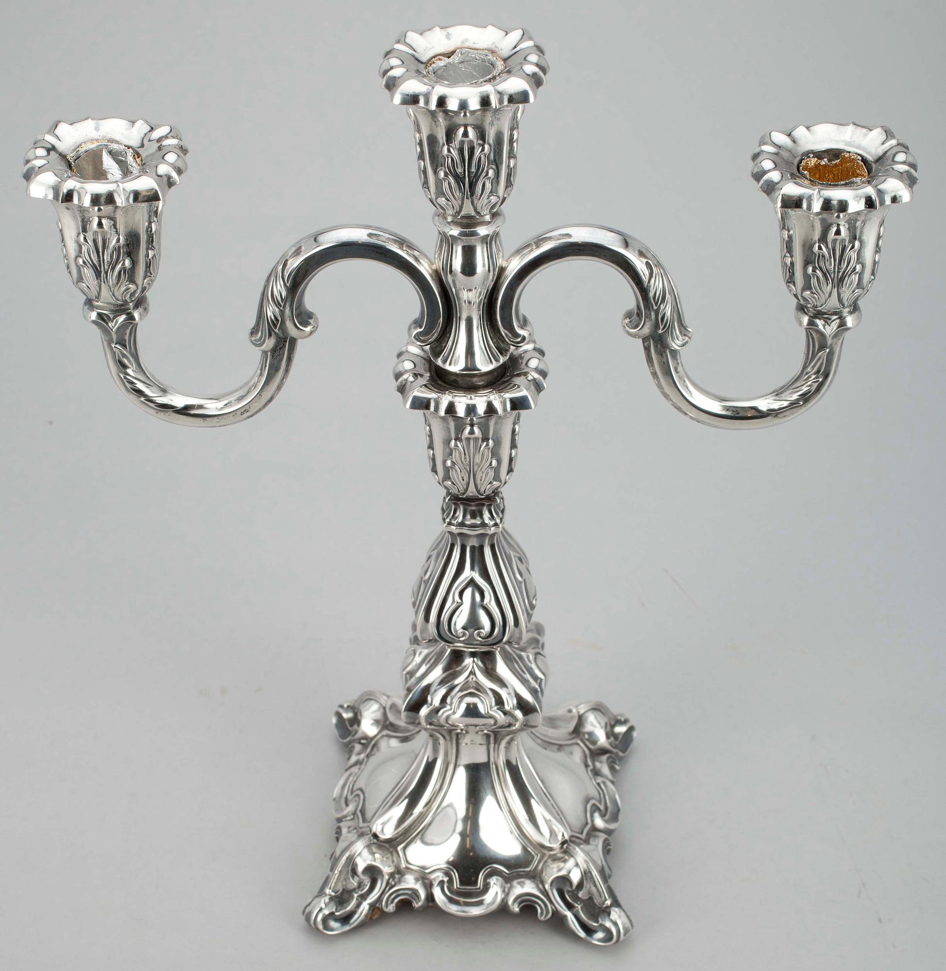 KANDELABER, silver, Auran Kultaseppä, Åbo 1949.