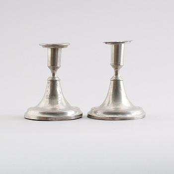 LJUSSTAKAR, 1 par, tenn, Erik Wikgren, Nyköping 1833.