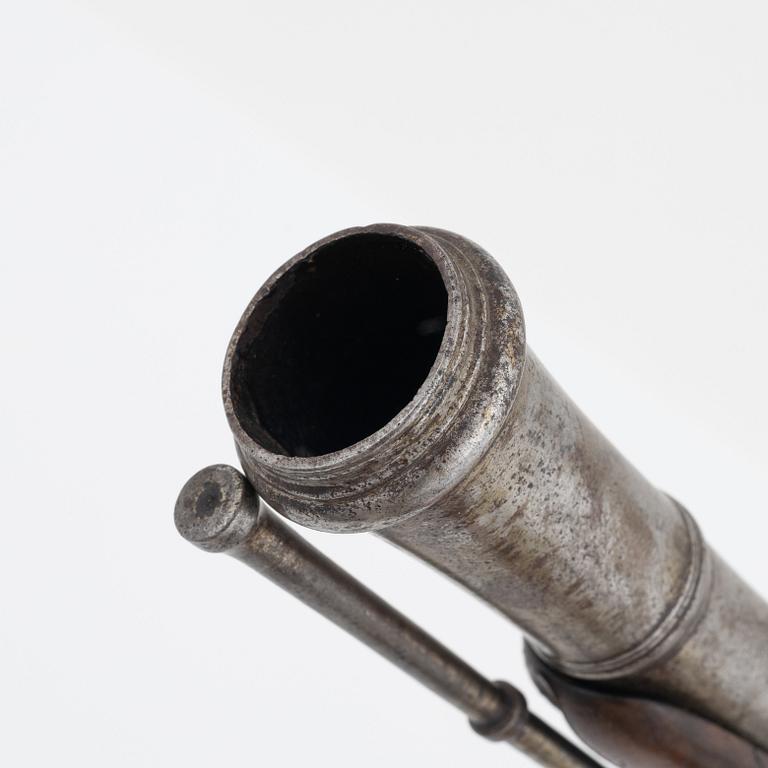Pistoltrombon med flintlås, 1800-tal.