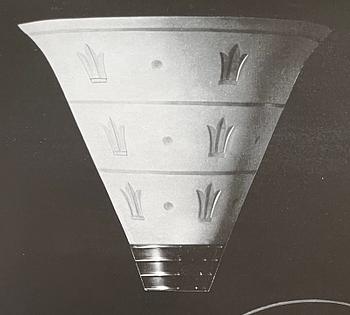 Edward Hald, a pair of wall sconces model "HD 622", Orrefors, 1930s.