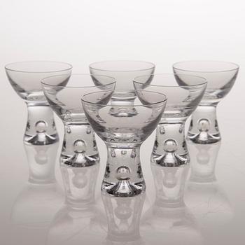 six sherry glasses, "Tapio", Iittala, the latter half of the 20th century.