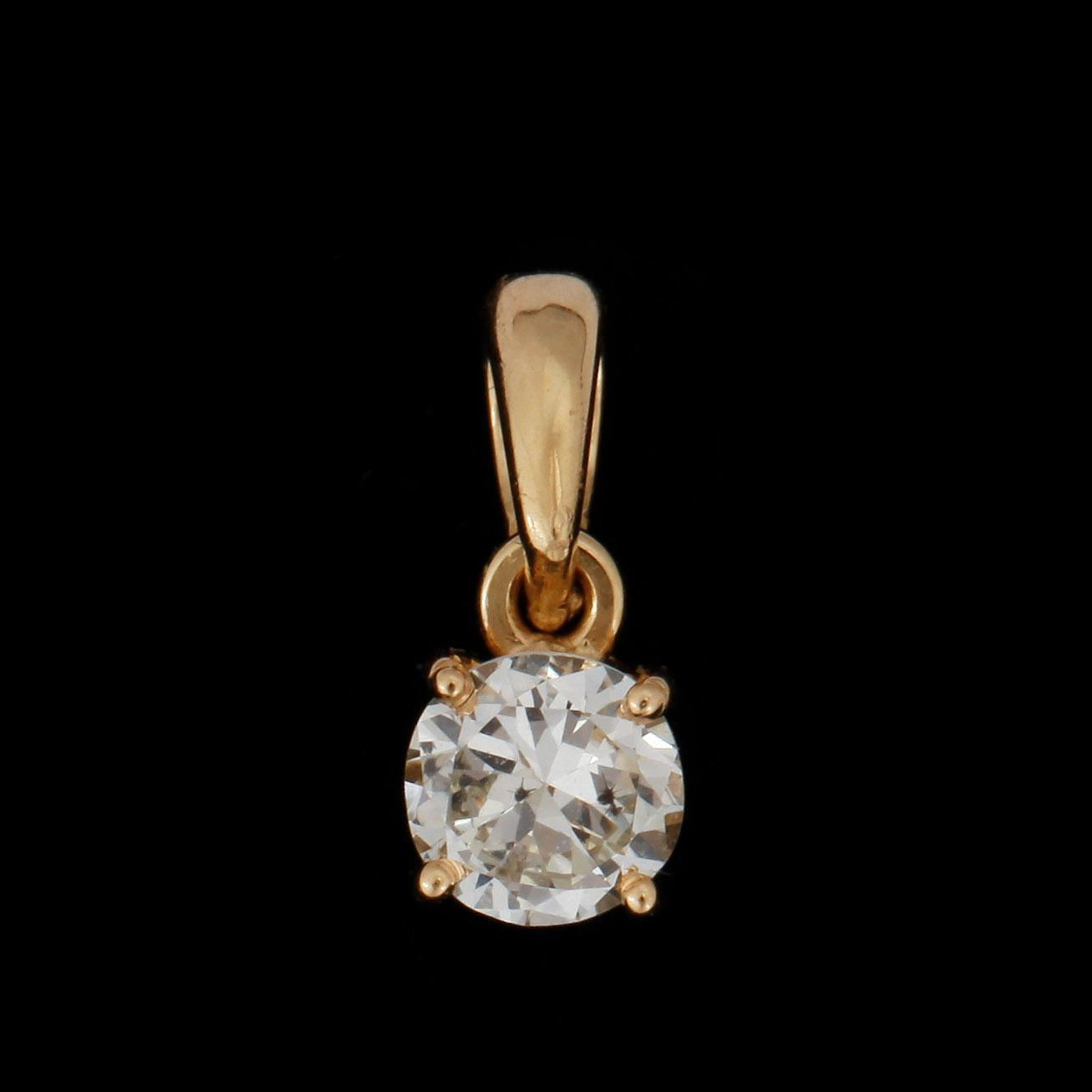 HÄNGE, 18k guld med briljantslipad diamant ca 0,33 ct. Vikt ca 0,5 gram.