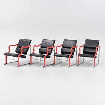 Yrjö Kukkapuro, a set of 4 'Experiment' easychairs, Avarte 1980's.