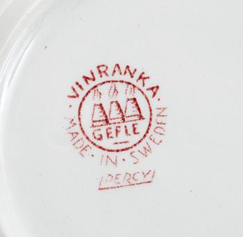 MATSERVIS, 40 delar. Flintgods. "Vinranka" Arthur Percy, Gefle.