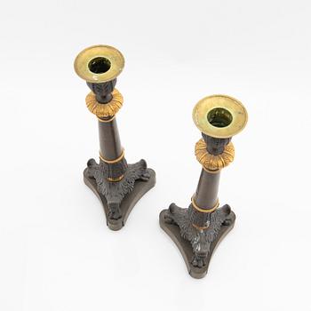 Candelabras a pair, late Empire, France first half / mid 19th century.