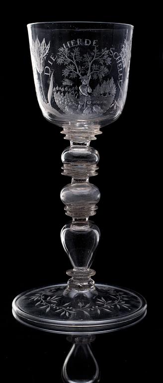 POKALGLAS. Tyskland, 1700-talets första hälft.