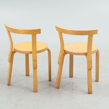 Alvar Aalto, a set of six model '69' chairs, Artek, Finland, second half of the 20th Century.