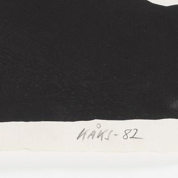 Olle Kåks, lithograph in colours, 1982, signed 20/40.