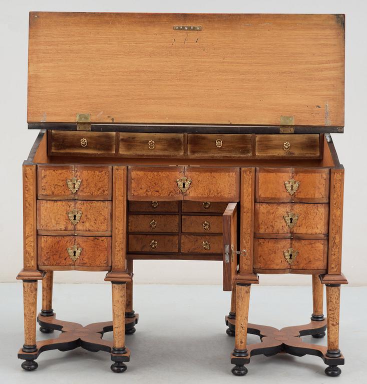 A Swedish late Baroque 18th century writing desk with fall front.