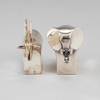 GUNNAR CYRÉN, 
 two silverplated figurines Dansk Design later part of the 20th century.