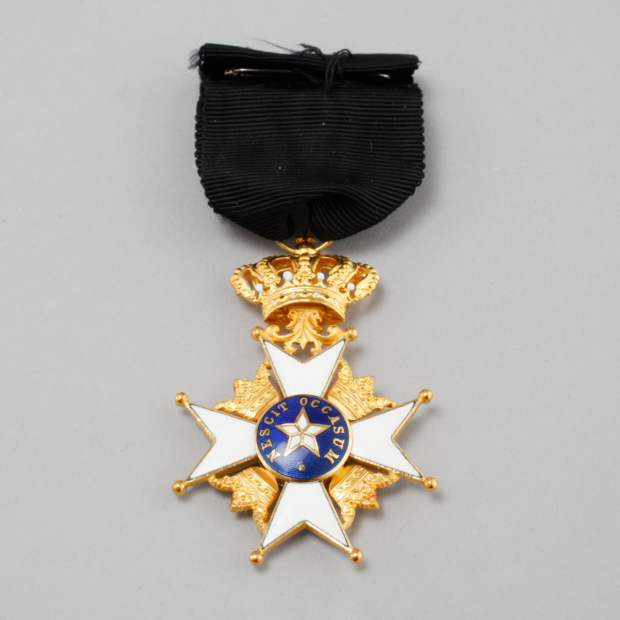 Medal, Order of the Polar Star, 18k gold by C.F Carlman, 1963.