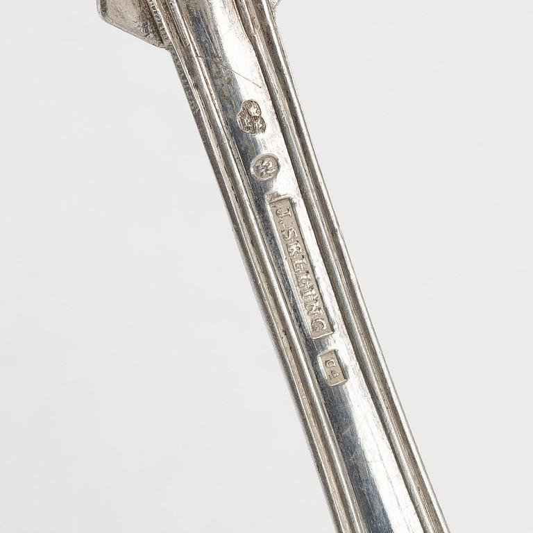 Nine Swedish silver spoons, 1843–1915.
