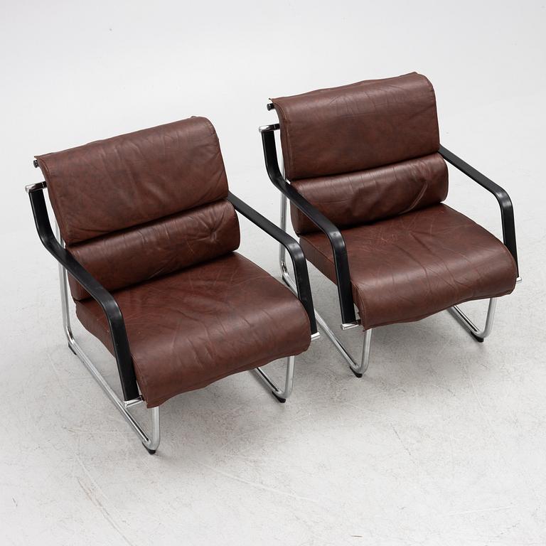 Yrjö Kukkapuro, a pair of 'Remmi' armchairs, Avarte, Finland.