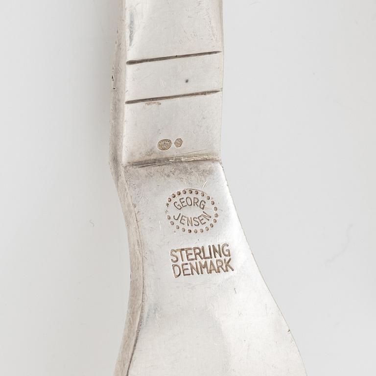 Georg Jensen, serveringsgafflar, 3 st, silver, modell 'Antik' / 'Continental'.