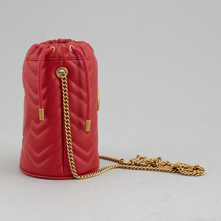 GUCCI, 'Marmont leather bucket bag'.