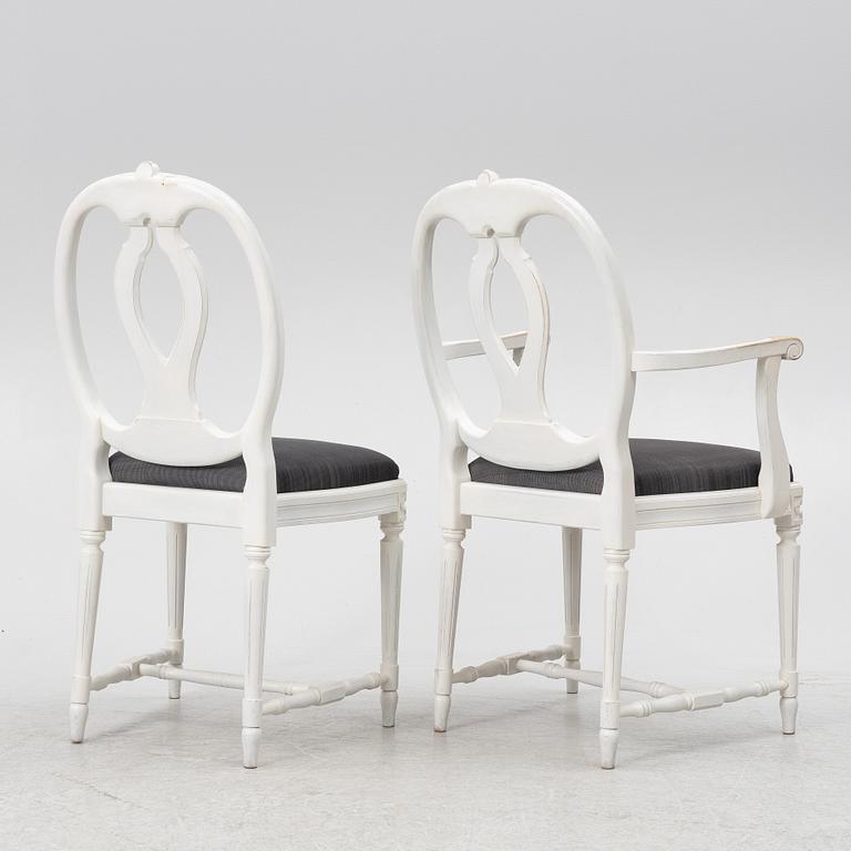 Matsalsgrupp, 13 delar, gustaviansk stil, 1900-talets andra hälft.