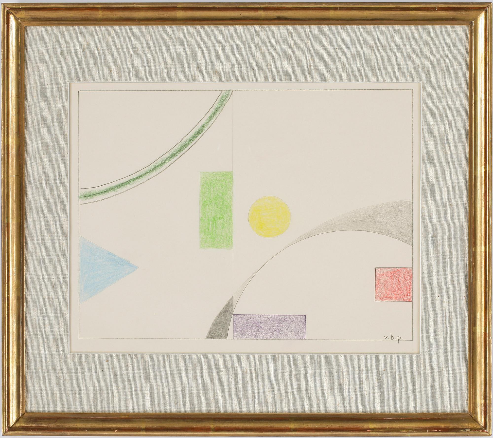 VILHELM BJERKE-PETERSEN, blandteknik på papper, signerad.