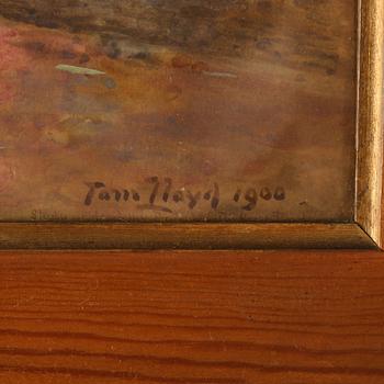 THOMAS JAMES LLOYD, blandteknik, signerad och daterad 1900.