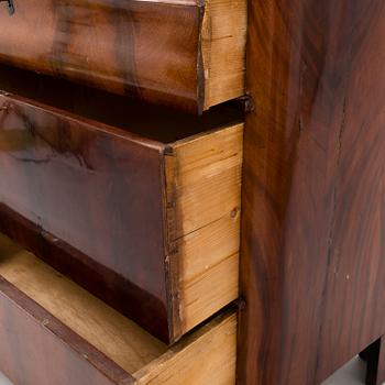 A Russian latter half of the 19th century chest of drawers in mahogany.