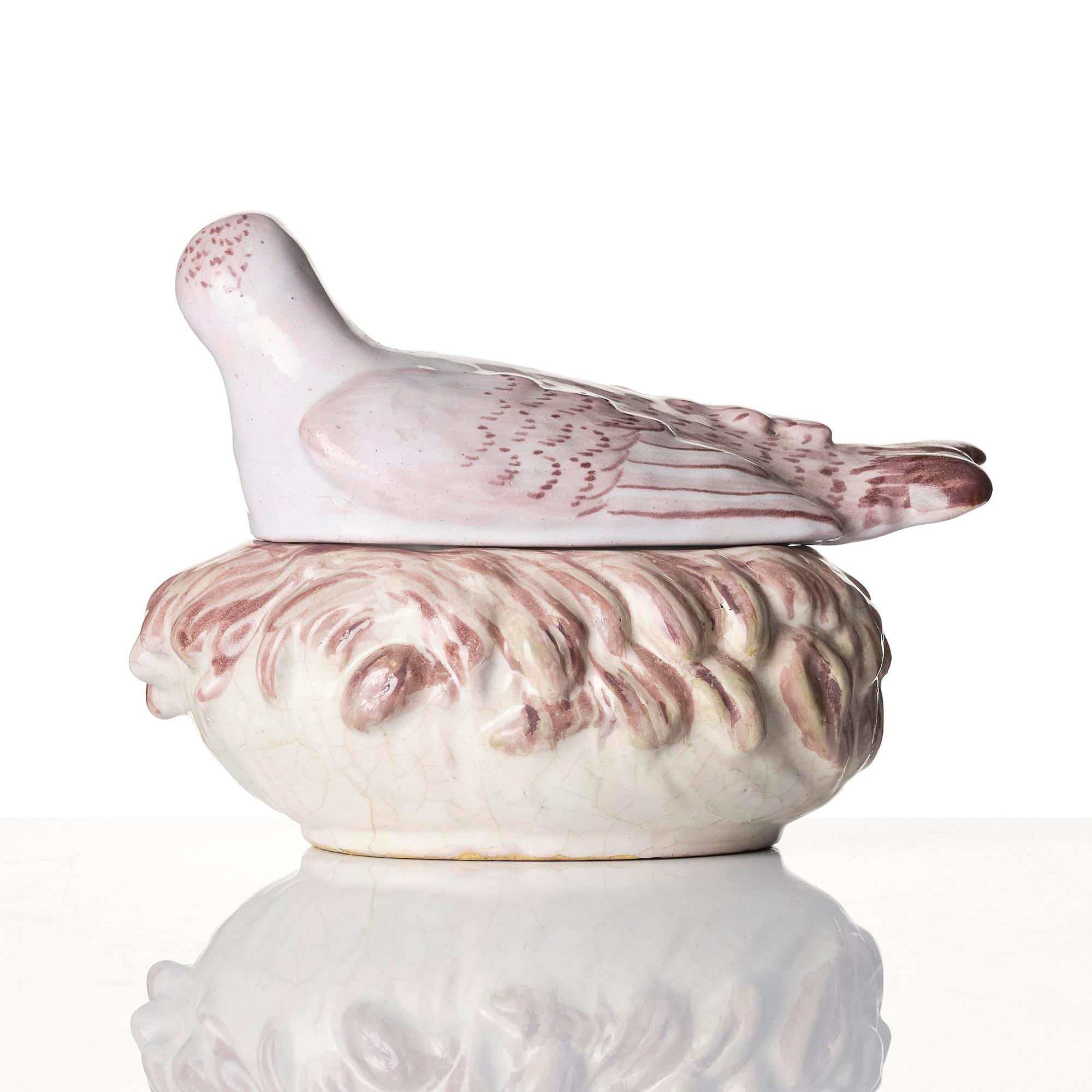 A Swedish Marieberg faience butter tureen, 18th century.