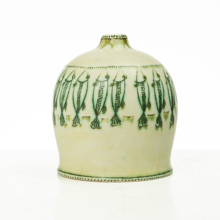 Anders Bruno Liljefors, a stoneware vase, Gustavsbergs Studio, Sweden, ca 1950.