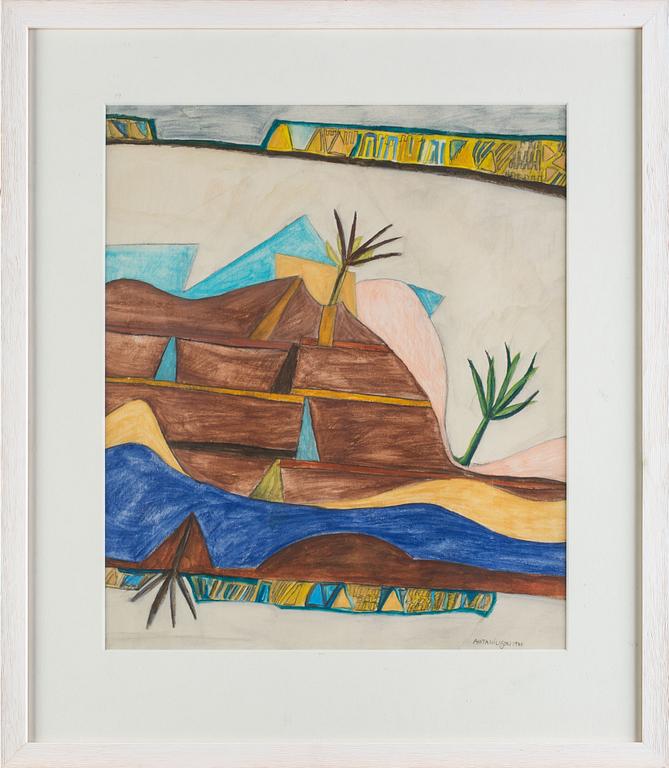 ANITA NILSSON, krita, signerad och daterad 1971.