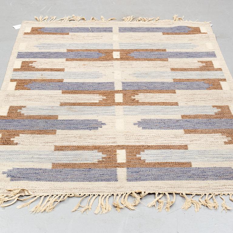 Mary Sandberg, a carpet, flat weave, ca 197 x 131 cm, signed MS KH.