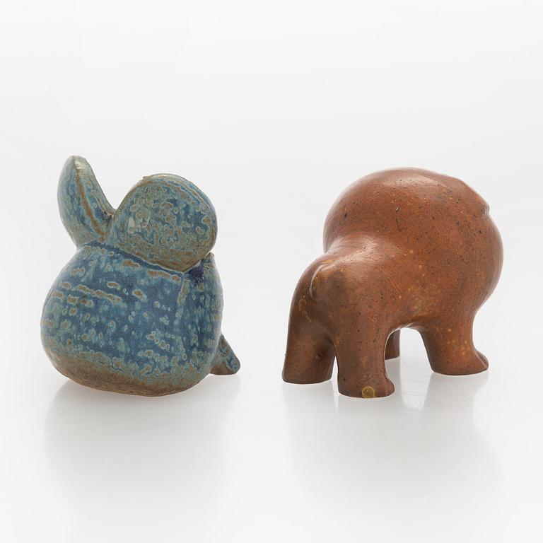 Lisa Larson, a set of two ceramic figurines, Gustavsberg, Sweden.