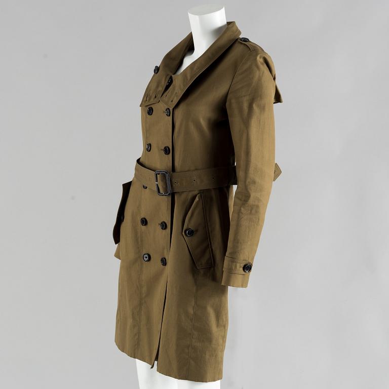 A green trenchcoat by Burberry.