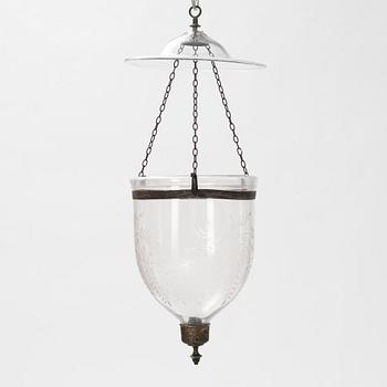 A glass ceiling lantern, around the year 1900.