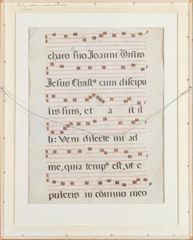 A vellum music sheet.
