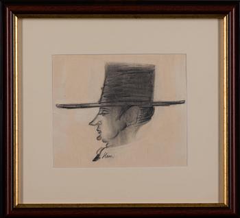 SIGNE HAMMARSTEN-JANSSON, kolteckning, signerad Ham.