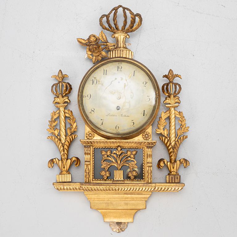 A late Gustavian wall clock, signed Isreal Dahlström (active in Stockholm, Sweden, 1792-1829).