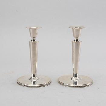 A pair of 20th century Swedish silver candle sticks mark of E Råström Stockholm 1949, weight 340 gr.