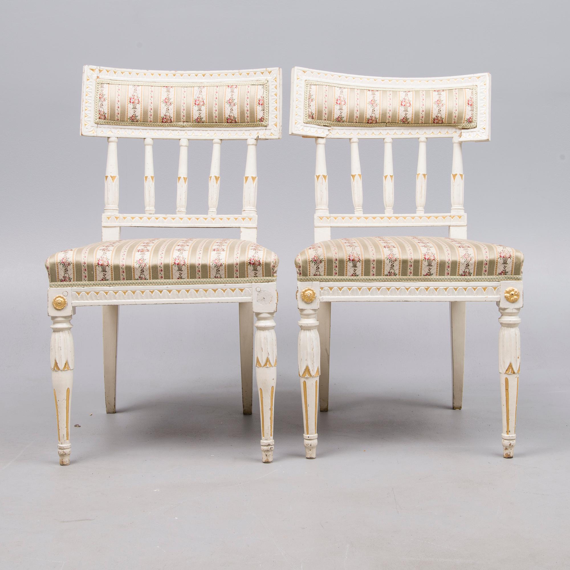 STOLAR, 2 st, sengustaviansk stil, sekelskiftet 1800/1900.