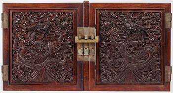 A large Imperial Hongmu compound cabinet, Qingdynasty, 19th century.