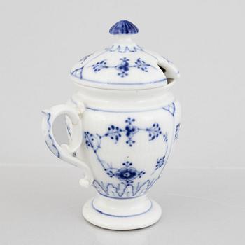 A 'Blue Fluted Plain' porcelain mustard pot, Royal Copenhagen, model '138', 20th century.