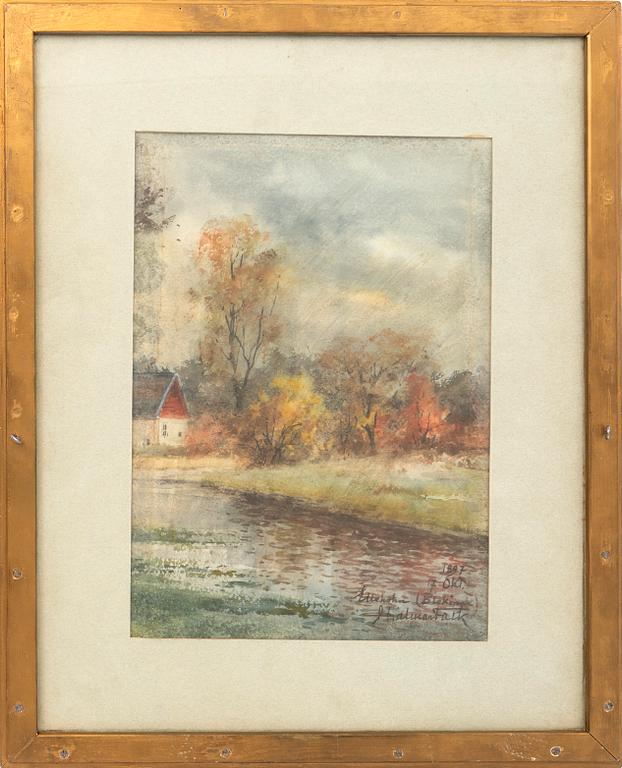 Hjalmar Falk, Two watercolours.